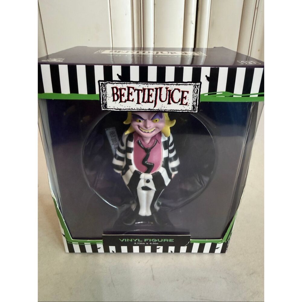 Beetlejuice CultureFly Vinyl Action Figure Collectible Toy Black White NWOT